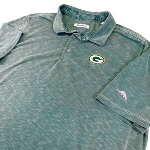 Tommy Bahama Green Bay Packers Polo Shirt XL Mens Short Sleeve Collared Tropical